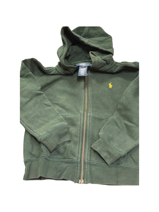 A Green Zippered Sweatshirts from Polo Ralph Lauren in size 5T for boy. (Front View)