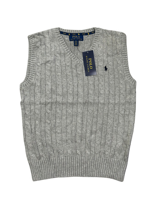 A Grey Sweater Vests from Polo Ralph Lauren in size 10Y for boy. (Front View)