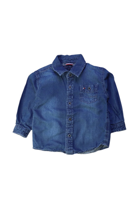 A Blue Long Sleeve Shirts from Tommy Hilfiger in size 6-12M for boy. (Front View)