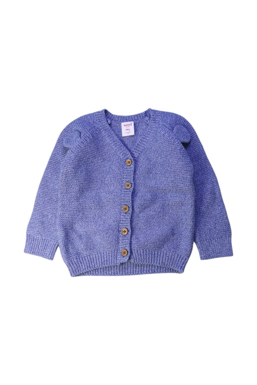 A Blue Cardigans from Seed in size 6-12M for boy. (Front View)