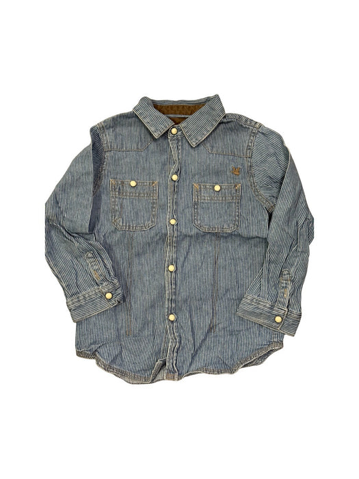 A Blue Long Sleeve Shirts from Chevignon in size 4T for boy. (Front View)