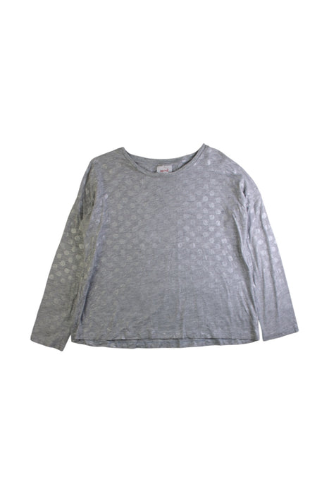 A Grey Long Sleeve Tops from Seed in size 7Y for girl. (Front View)