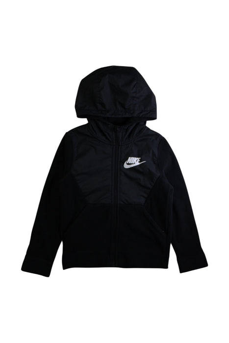 A Black Lightweight Jackets from Nike in size 6T for boy. (Front View)