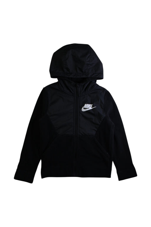 A Black Lightweight Jackets from Nike in size 6T for boy. (Front View)