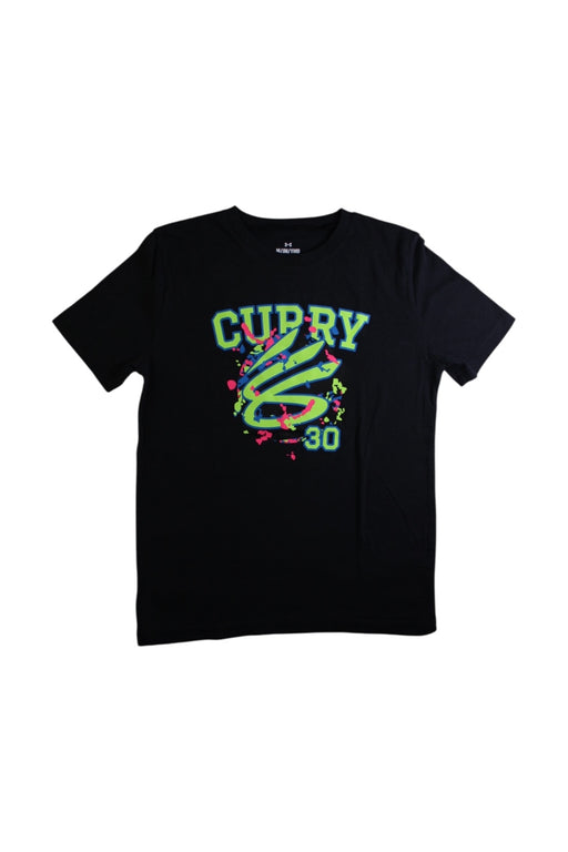 A Black Short Sleeve T Shirts from Under Armour in size 9Y for boy. (Front View)