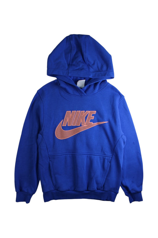A Blue Hooded Sweatshirts from Nike in size 10Y for neutral. (Front View)