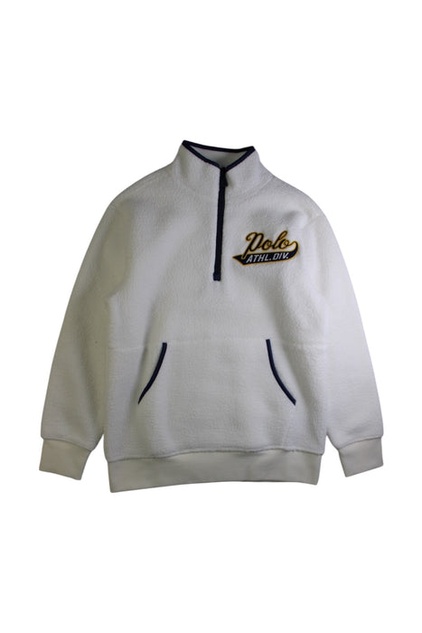 A White Zippered Sweatshirts from Polo Ralph Lauren in size 10Y for boy. (Front View)