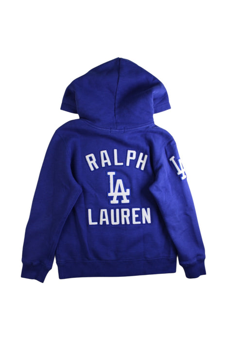A Blue Hooded Sweatshirts from Polo Ralph Lauren in size 8Y for boy. (Back View)