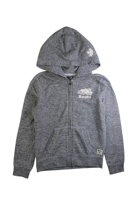 A Grey Zippered Sweatshirts from Roots in size 9Y for neutral. (Front View)