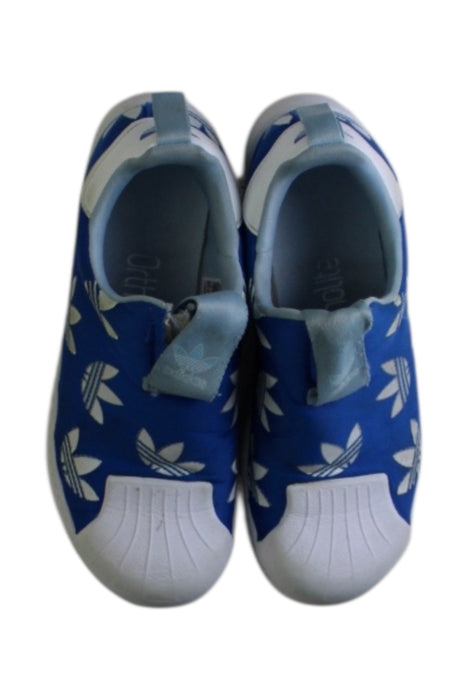 A Blue Slip Ons from Adidas in size 9Y for boy. (Back View)