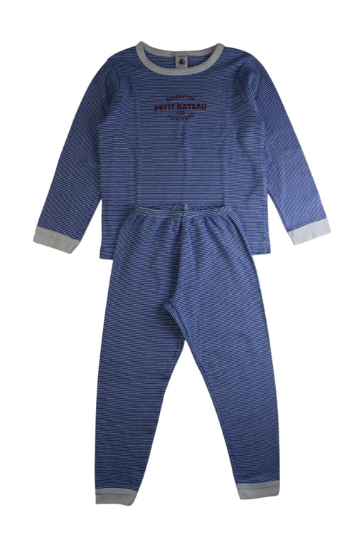 A Blue Pyjama Sets from Petit Bateau in size 6T for boy. (Front View)