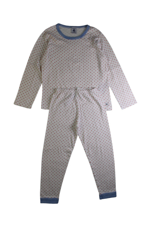 A White Pyjama Sets from Petit Bateau in size 6T for boy. (Front View)