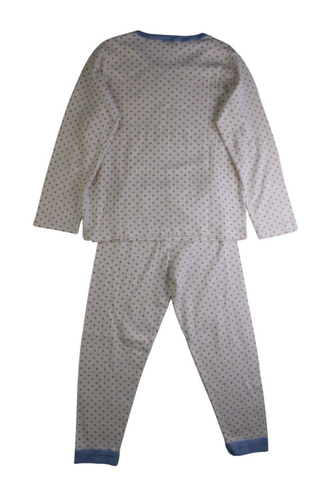 A White Pyjama Sets from Petit Bateau in size 6T for boy. (Back View)