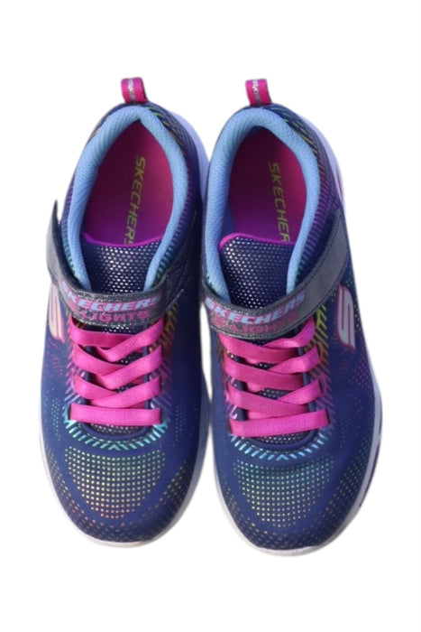 A Multicolour Sneakers from Skechers in size 7Y for girl. (Back View)