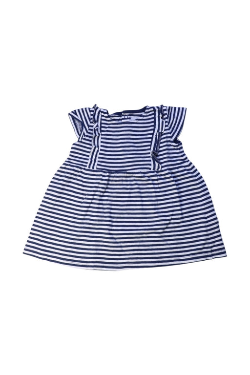 A Blue Sleeveless Dresses from Petit Bateau in size 6-12M for girl. (Front View)