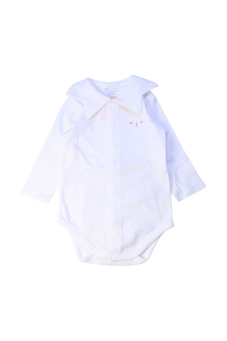 A White Long Sleeve Bodysuits from Hakka in size 6-12M for girl. (Front View)