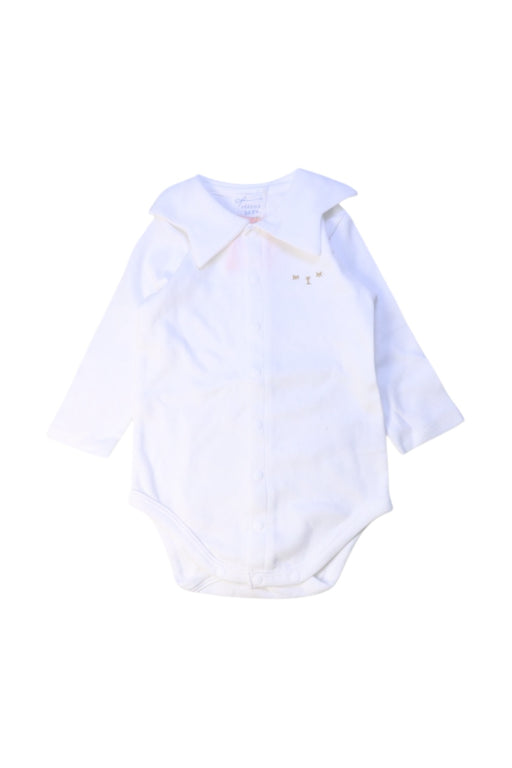 A White Long Sleeve Bodysuits from Hakka in size 6-12M for girl. (Front View)