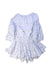A Blue Long Sleeve Rompers from Velveteen in size 4T for girl. (Back View)