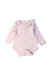 A Peach Long Sleeve Bodysuits from 1 + in the family in size 0-3M for neutral. (Front View)