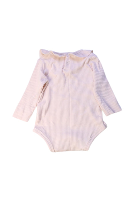 A Peach Long Sleeve Bodysuits from 1 + in the family in size 0-3M for neutral. (Back View)