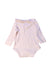 A Peach Long Sleeve Bodysuits from 1 + in the family in size 0-3M for neutral. (Back View)