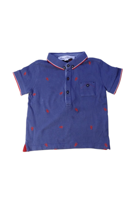 A Blue Short Sleeve Polos from Tartine et Chocolat in size 2T for boy. (Front View)