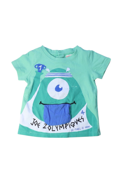 A Green Short Sleeve T Shirts from DPAM in size 12-18M for boy. (Front View)