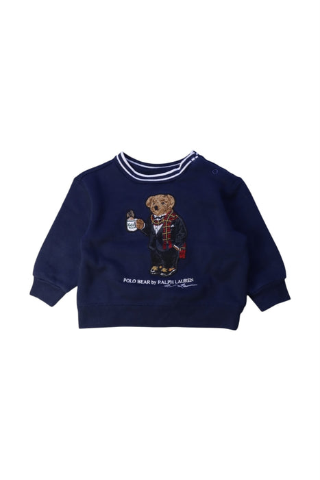 A Navy Crewneck Sweatshirts from Ralph Lauren in size 6-12M for boy. (Front View)