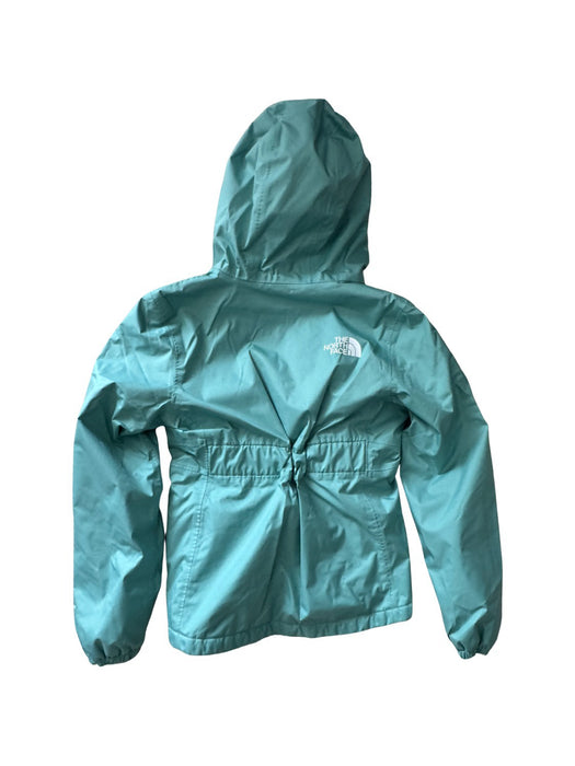 A Teal Rain Jackets from The North Face in size 7Y for girl. (Back View)