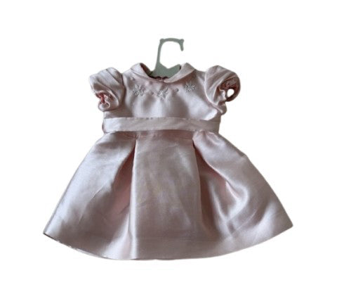 A Pink Short Sleeve Dresses from Il Gufo in size 6-12M for girl. (Front View)