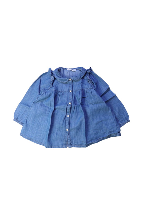 A Blue Long Sleeve Shirts from Bout'Chou in size 2T for girl. (Front View)