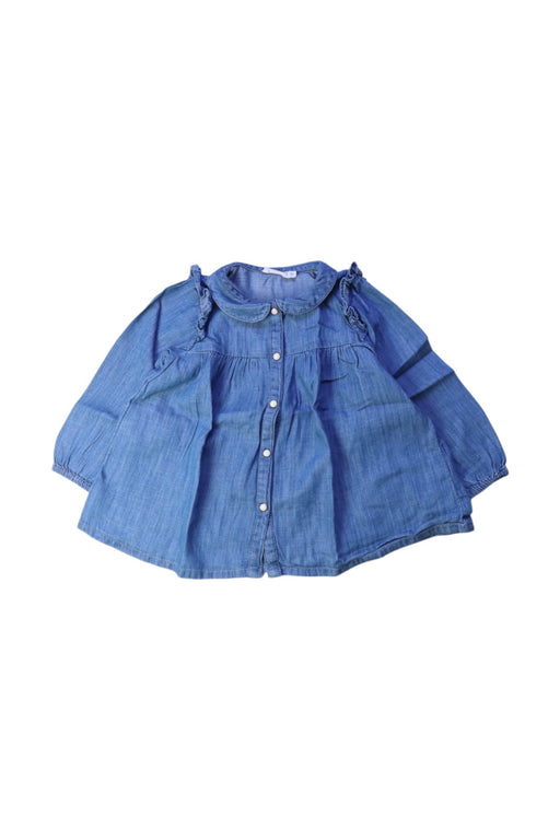 A Blue Long Sleeve Shirts from Bout'Chou in size 2T for girl. (Front View)