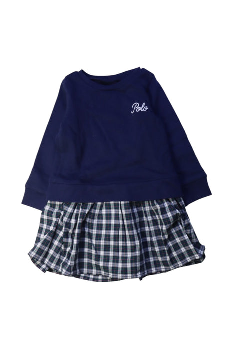 A Navy Long Sleeve Dresses from Polo Ralph Lauren in size 2T for girl. (Front View)