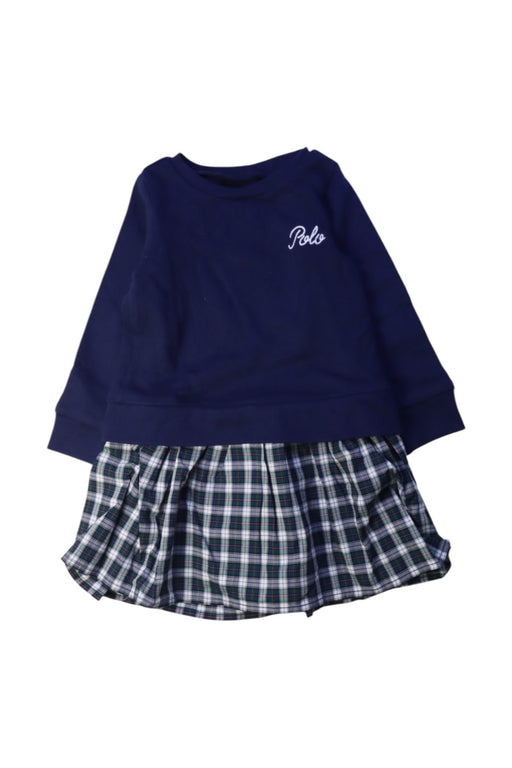 A Navy Long Sleeve Dresses from Polo Ralph Lauren in size 2T for girl. (Front View)