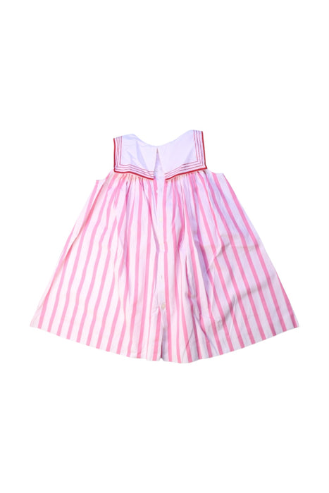A Pink Sleeveless Dresses from Jacadi in size 3T for girl. (Back View)