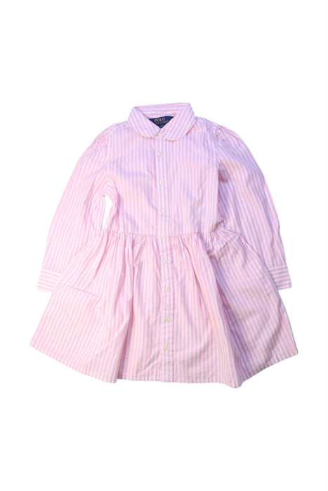 A Pink Long Sleeve Dresses from Polo Ralph Lauren in size 3T for girl. (Front View)