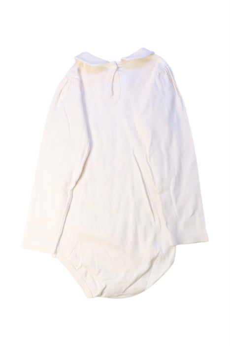 A White Long Sleeve Bodysuits from Petit Bateau in size 3T for girl. (Back View)