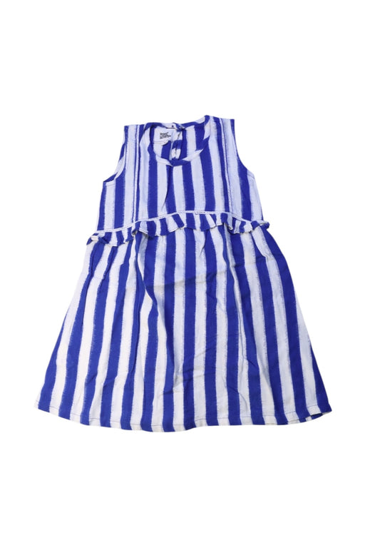 A Blue Sleeveless Dresses from Le Petit Lucas du Tertre in size 2T for girl. (Front View)