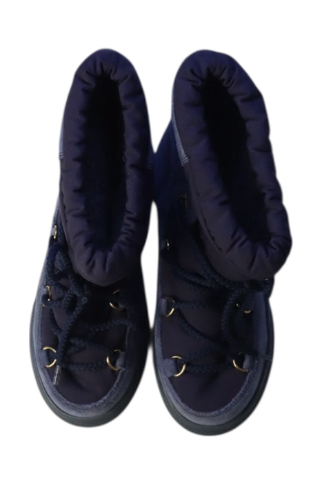 A Blue Winter Boots from Moncler in size 9Y for boy. (Back View)