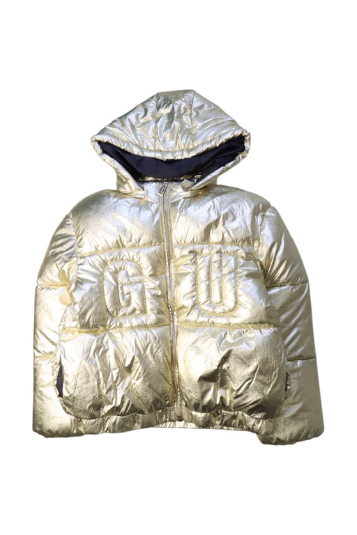 A Gold Puffer/Quilted Jackets from Guess in size 10Y for neutral. (Front View)