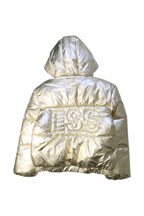 A Gold Puffer/Quilted Jackets from Guess in size 10Y for neutral. (Back View)