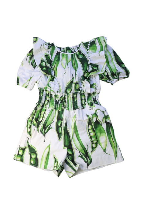 A Green Short Sleeve Rompers from Dolce & Gabbana in size 7Y for girl. (Front View)