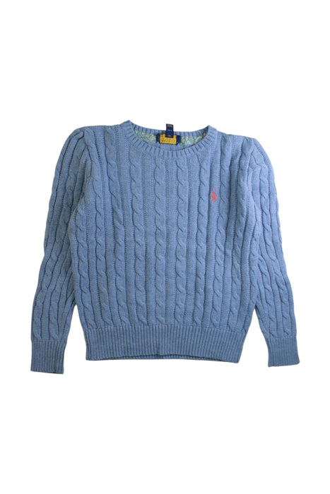 A Blue Knit Sweaters from Polo Ralph Lauren in size 8Y for girl. (Front View)