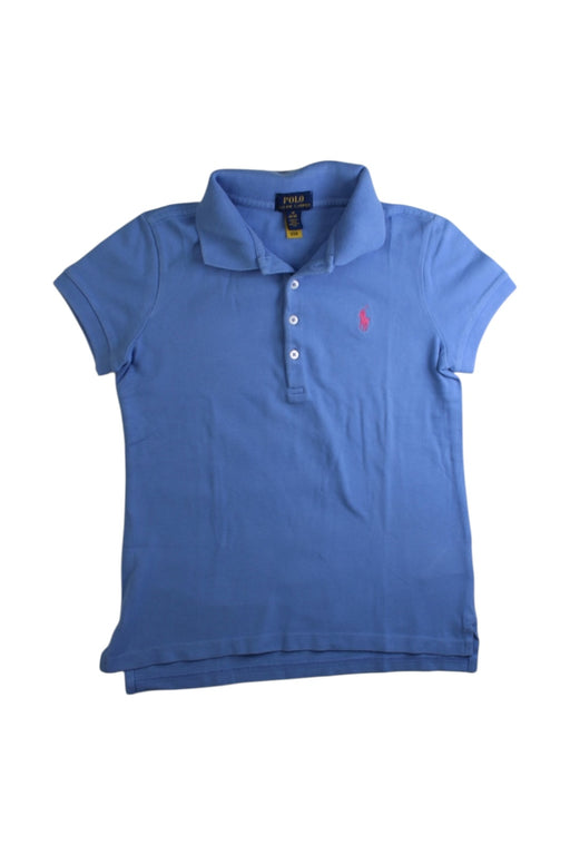 A Blue Short Sleeve Polos from Polo Ralph Lauren in size 8Y for girl. (Front View)