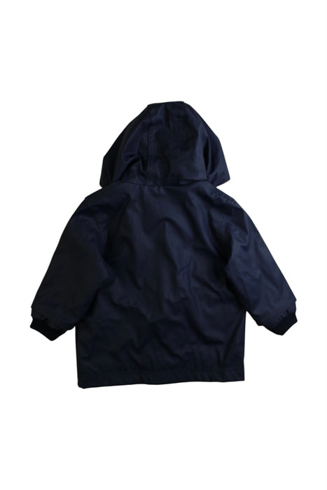 A Navy Rain Jackets from Petit Bateau in size 6-12M for boy. (Back View)