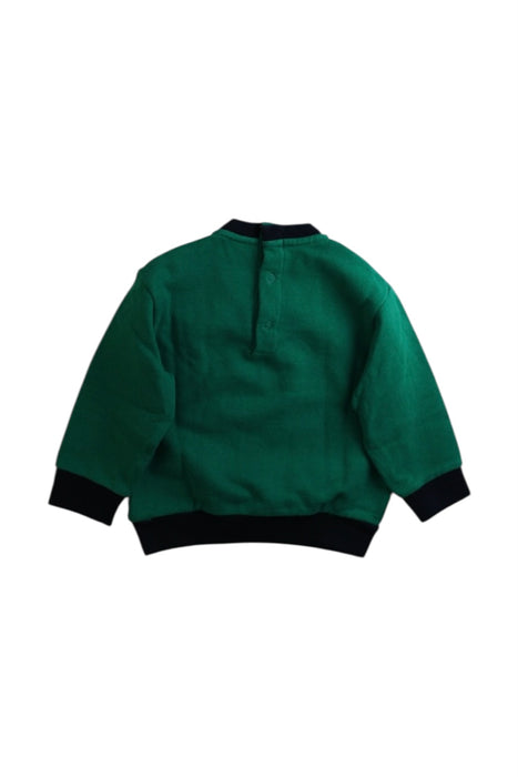A Green Buttoned Sweatshirts from Petit Bateau in size 6-12M for boy. (Back View)