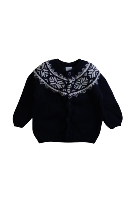 A Navy Cardigans from Petit Bateau in size 6-12M for boy. (Front View)