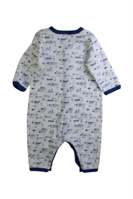 A Blue Long Sleeve Jumpsuits from Petit Bateau in size 0-3M for boy. (Back View)