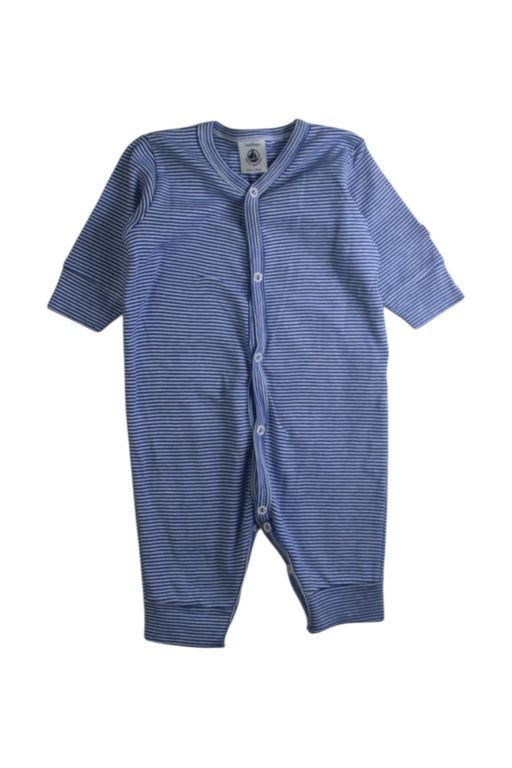 A Blue Long Sleeve Jumpsuits from Petit Bateau in size 0-3M for boy. (Front View)