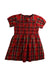 A Red Short Sleeve Dresses from Crewcuts in size 3T for girl. (Front View)